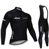 Conjunto de Ciclismo de Inverno Masculino Manga Longa Strava