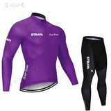 Conjunto de Ciclismo de Inverno Masculino Manga Longa Strava