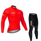 Conjunto de Ciclismo de Inverno Masculino Manga Longa Strava