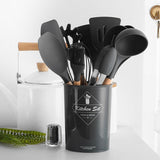 Kit Gastronômico Premium - Utensílios de Cozinha, Silicone e Madeira Ecológica