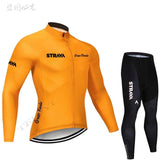 Conjunto de Ciclismo de Inverno Masculino Manga Longa Strava