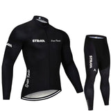 Conjunto de Ciclismo de Inverno Masculino Manga Longa Strava