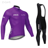 Conjunto de Ciclismo de Inverno Masculino Manga Longa Strava