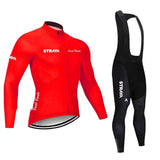 Conjunto de Ciclismo de Inverno Masculino Manga Longa Strava